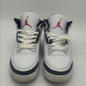 Men’s Jordan 3 Fire Red Denim Shoes
